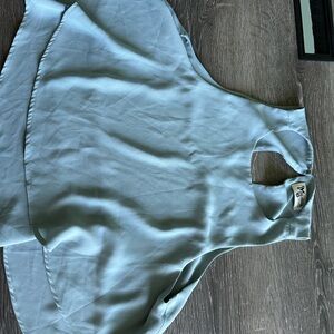 Show Me Your MuMu Blue Asymmetrical Sleeveless Blouse